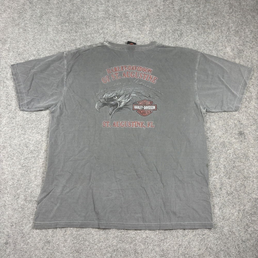 Vintage Y2K Harley Davidson Graphic T-Shirt Mens XL Gray Distressed Faded Biker - Picture 13 of 15